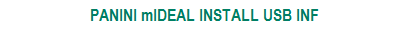 Panini mIDeal Install USB Information